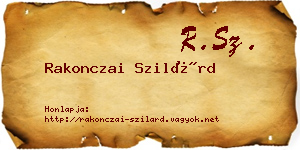 Rakonczai Szilárd névjegykártya