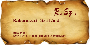 Rakonczai Szilárd névjegykártya